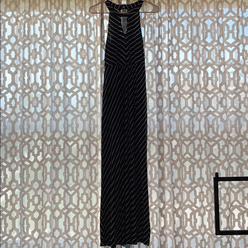 Black and White Striped Maxi Dress